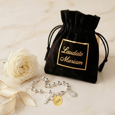 Personalized St. Benedict Stainless Steel Rosary Bracelet
