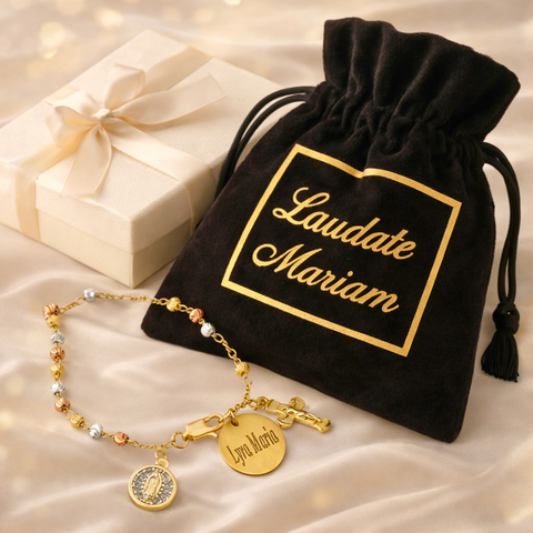 Our Lady of Guadalupe Tri-Color Rosary Bracelet – Stainless Steel Personalized Catholic Gift