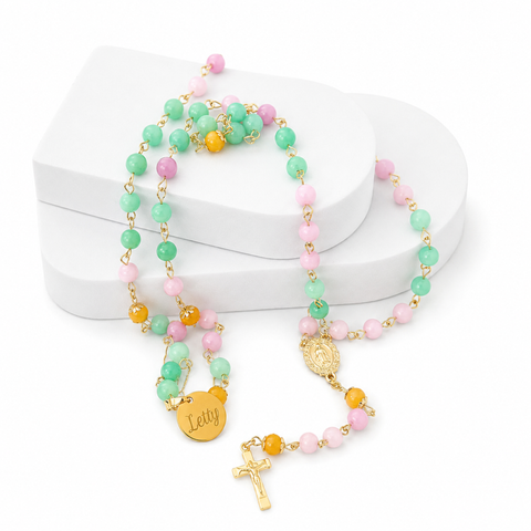 Personalized Marian Medal Catholic Rosary