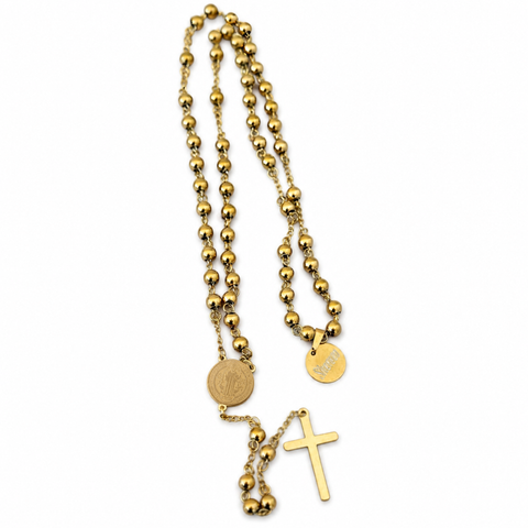 Personalized St. Benedict Stainless Steel Rosary – Gold & Two-Tone Custom Catholic Prayer Beads