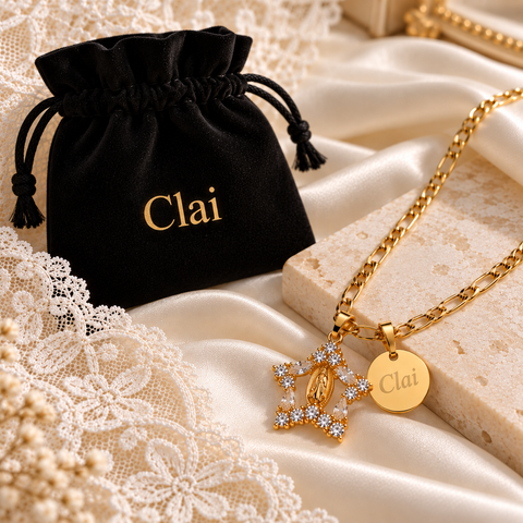Personalized Virgin Mary Star Pendant Necklace