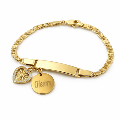 Personalized Catholic Gold Bracelet for Women with St. Joseph Medal – Stainless Steel Faith Jewelry Gift