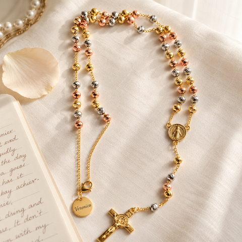 Personalized Tri-Color St. Benedict Rosary
