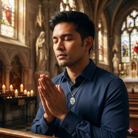 Personalized St. Michael the Archangel Necklace for Men – Custom Name Pendant