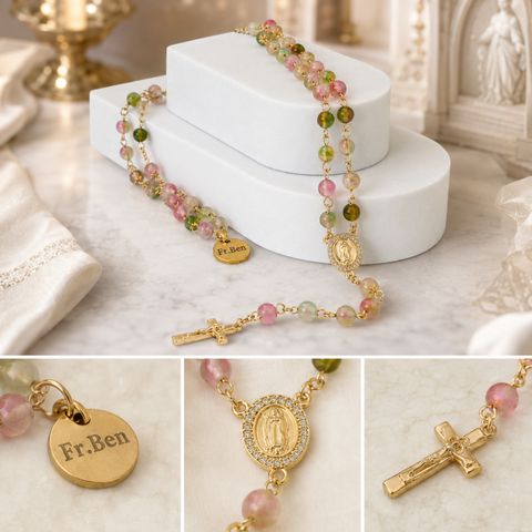 Personalized Marian Medal Catholic Rosary