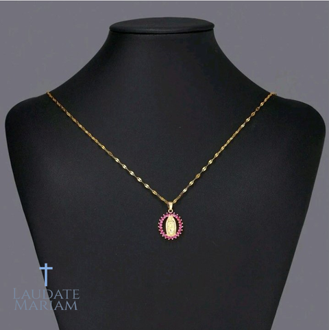 Our Lady of Guadalupe Necklace – Gold-Plated & Customizable Name Pendant