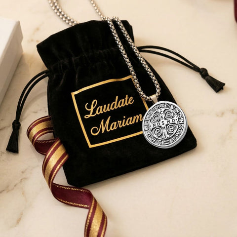 St. Benedict Medal Necklace for Men – Stainless Steel Catholic Protection Pendant