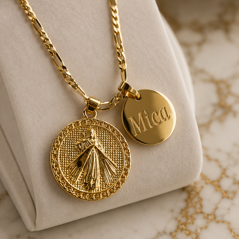 Jesus the Divine Mercy Medal Necklace – Personalized Catholic Faith Gift