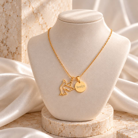 Personalized Holy Spirit Dove Pendant Necklace