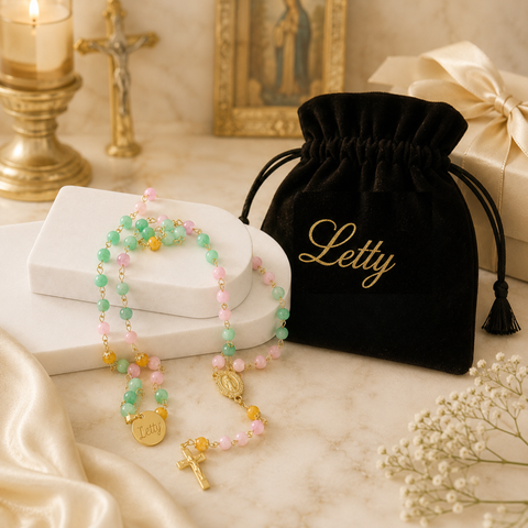 Personalized Marian Medal Catholic Rosary
