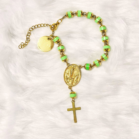 Our Lady of Fatima Personalized Rosary Bracelet