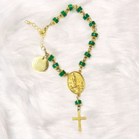 Our Lady of Fatima Personalized Rosary Bracelet