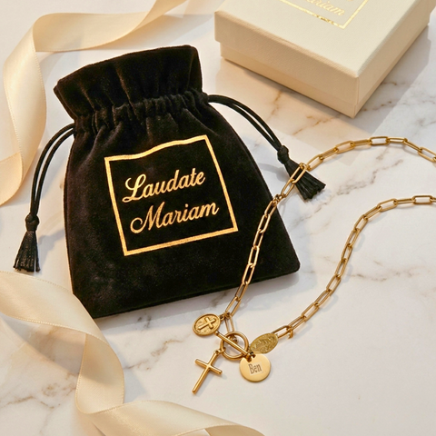 Personalized Catholic Cross Necklace – Stainless Steel Gold or Silver