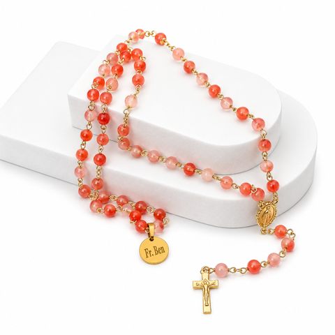 Personalized Marian Medal Catholic Rosary
