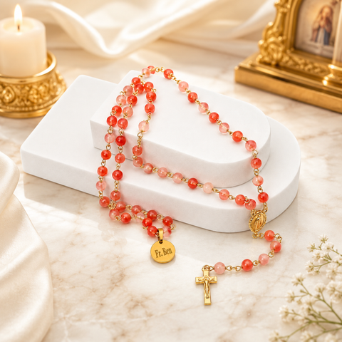Personalized Marian Medal Catholic Rosary