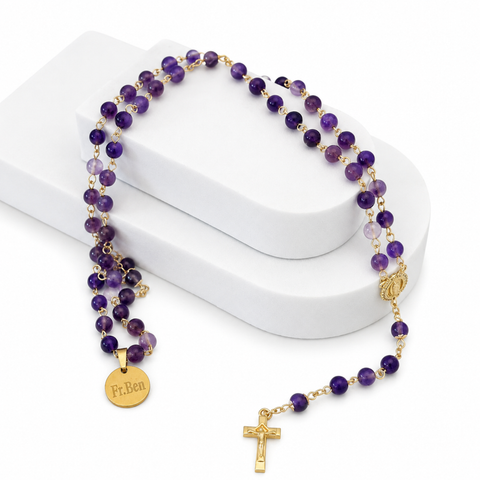 Personalized Marian Medal Catholic Rosary