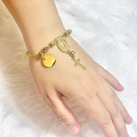 Our Lady of Fatima Personalized Rosary Bracelet