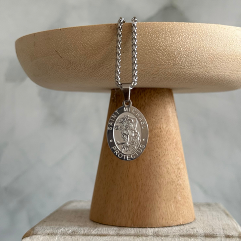 Personalized St. Michael the Archangel Necklace for Men – Custom Name Pendant