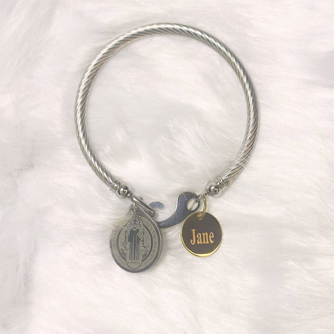 Personalized St. Benedict Bangle