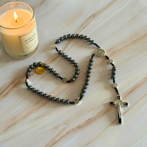 Personalized St. Benedict Paracord Rosary with Medal and Cross