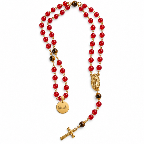 Handmade and Personalized Mariam Rosary with Glass beads
