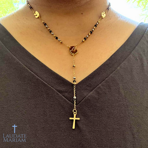 Rosary Necklace – Personalized Stainless Steel with Free Custom Pouch