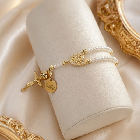 Personalized Our Lady of Grace Magnetic Heart Bracelet
