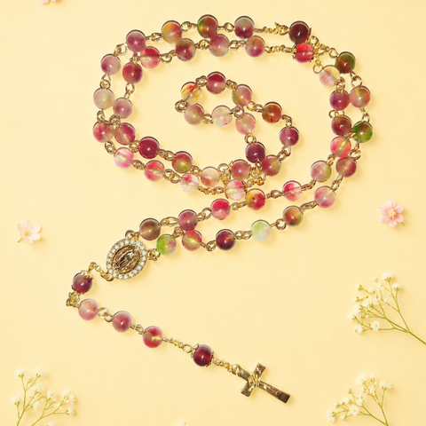 Personalized Marian Medal Catholic Rosary