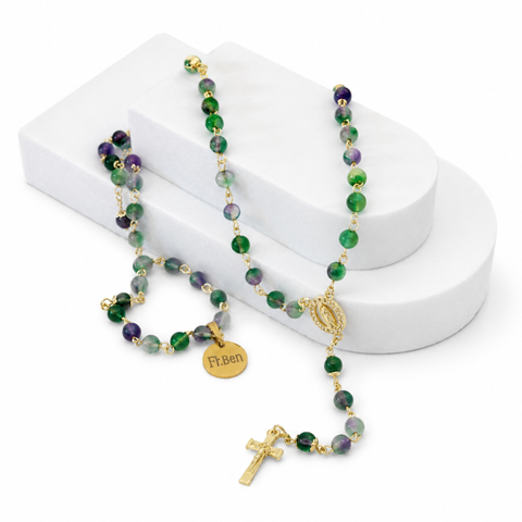 Personalized Marian Medal Catholic Rosary