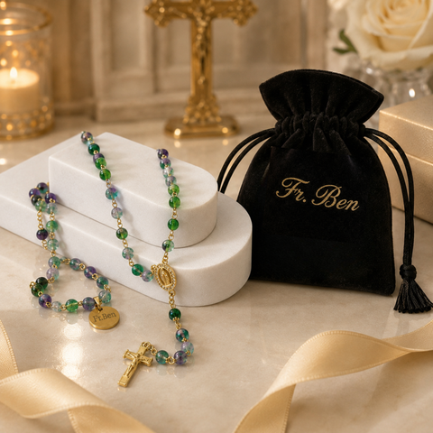 Personalized Marian Medal Catholic Rosary