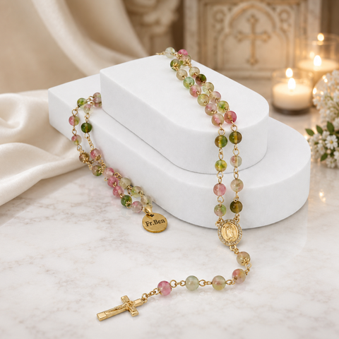 Personalized Marian Medal Catholic Rosary