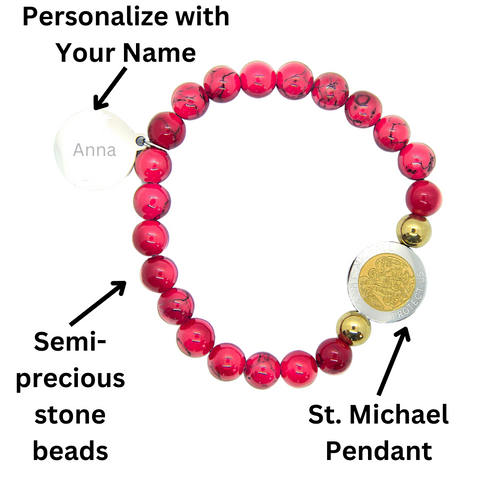 Personalized St Michael Bracelet