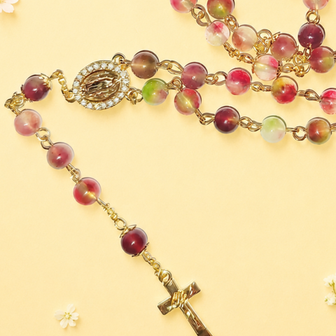 Personalized Marian Medal Catholic Rosary