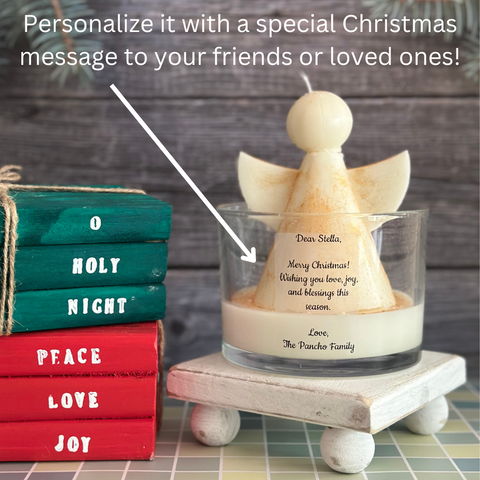 Christmas Angel Candle - 100% Organic, Scented, Personalized Gift