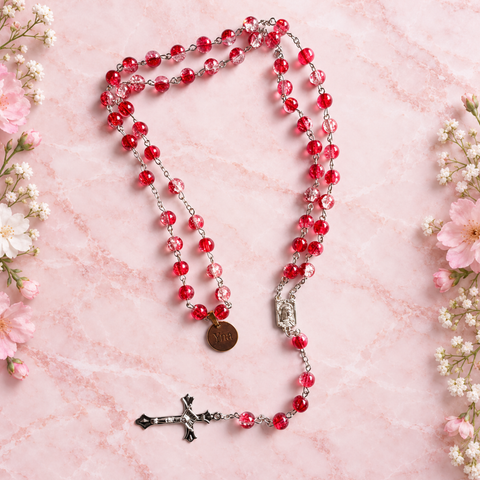Our Lady of Lourdes with Saint Bernadette Personalized Rosary