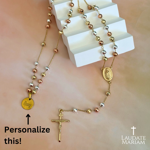 Our Lady of Guadalupe Personalized Rosary – Custom Engraved Stainless Steel Beads