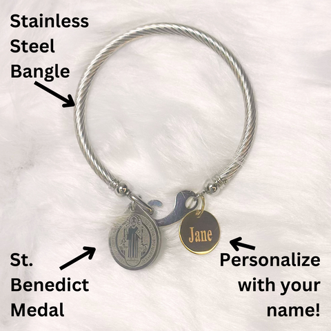 Personalized St. Benedict Bangle