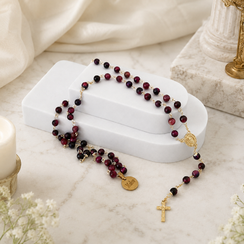 Personalized Marian Medal Catholic Rosary