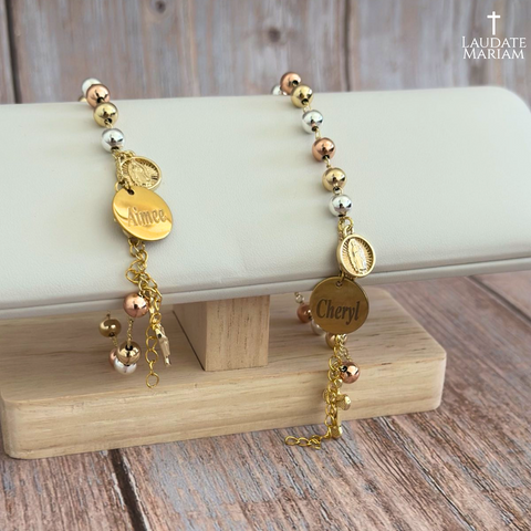 Personalized Our Lady of Guadalupe Tricolor Bracelet