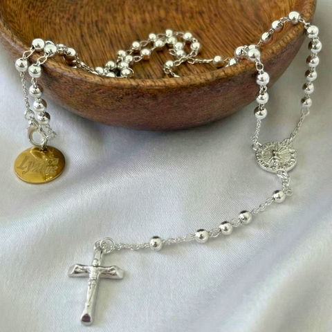 Personalized St. Joseph Rosary – Stainless Steel Silver Beads