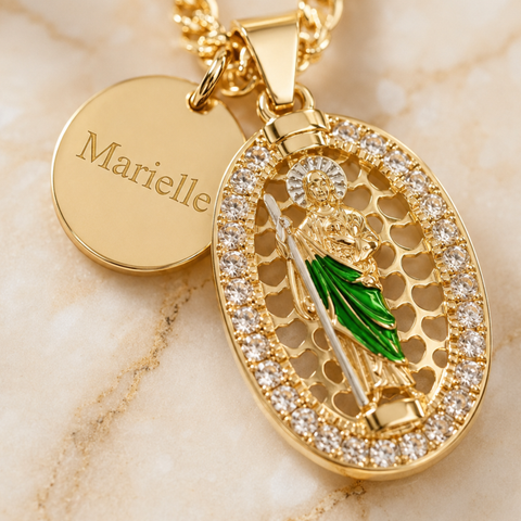 Personalized Saint Joseph Necklace – Custom Catholic Pendant with Gift Pouch