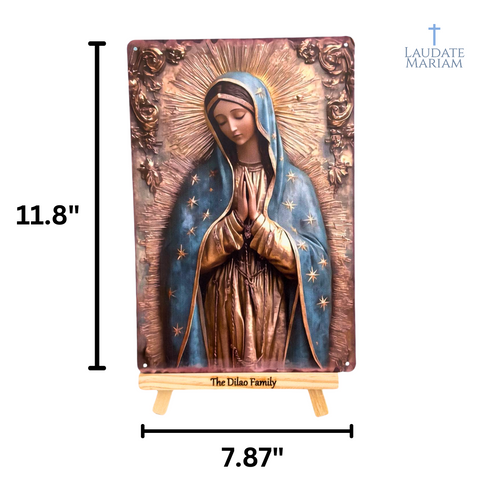 Our Lady of Guadalupe Personalized Faith Plaque – 7.87" x 11.8" Custom 2D Catholic Wall Art with Engraved Name