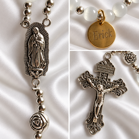 Handmade and Personalized Mariam Rosary with Glass Beads