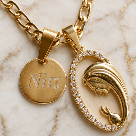 Personalized Blessed Mother Praying Hands Necklace