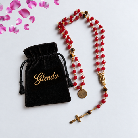 Handmade and Personalized Mariam Rosary with Glass beads