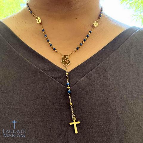 Rosary Necklace – Personalized Stainless Steel with Free Custom Pouch