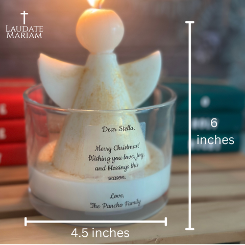 Christmas Angel Candle - 100% Organic, Scented, Personalized Gift