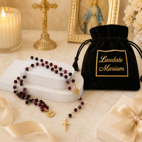 Personalized Marian Medal Catholic Rosary