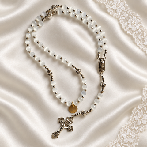 Handmade and Personalized Mariam Rosary with Glass Beads