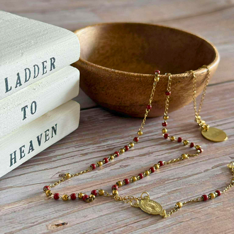 Rosary Necklace – Personalized Stainless Steel with Free Custom Pouch